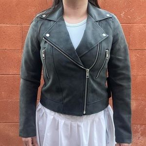 Black Gray Suede-like Jacket